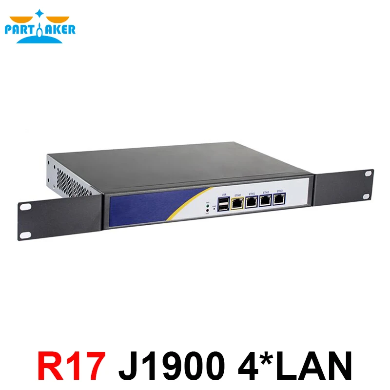 Partaker R17 Intel PCI-E 1000M 4*82583v Firewall Network Server with Intel Celeron J1900 Quad Core Processor