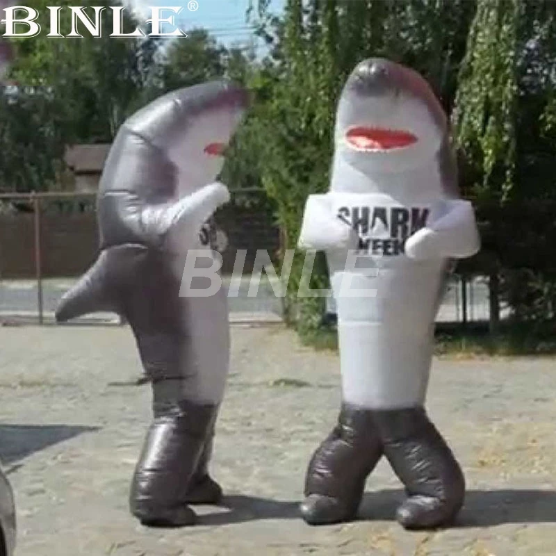 

Custom funny animal walking mascot inflatable shark costume for halloween party stage cosplay