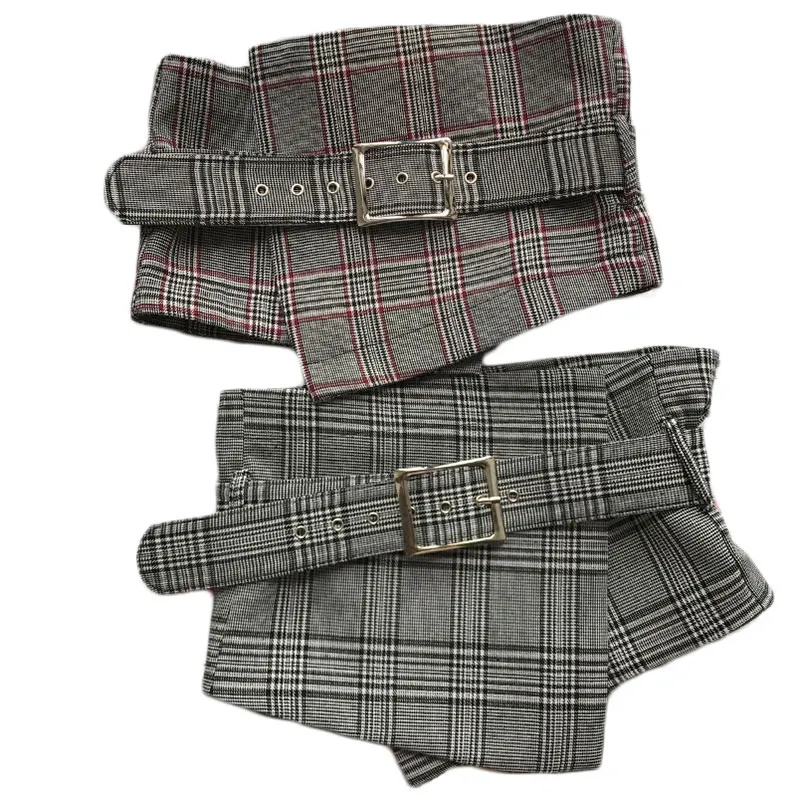 Fashion Ladies Vintage Check Style Waist Belt Super Wide Fabric Adjustable Shirt Slimming Corset Cummerbund Girdle Belt Women