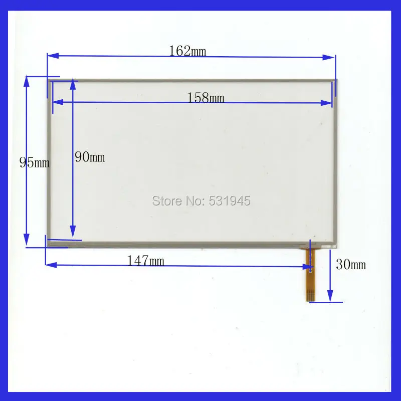 ZhiYuSun 10PCS/LOT  BB342B New 7 inch TOUCH Screen panels 162mm*95mm for GPS or commercial use post 162*95  Freeshipping