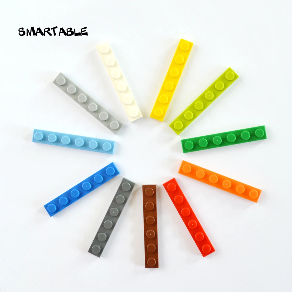 

Smartable Plate 1X6 Building Blocks Parts DIY LOGO Educational Creative Toys Compatible Major Brands 3666 MOC Toys 102pcs/lot