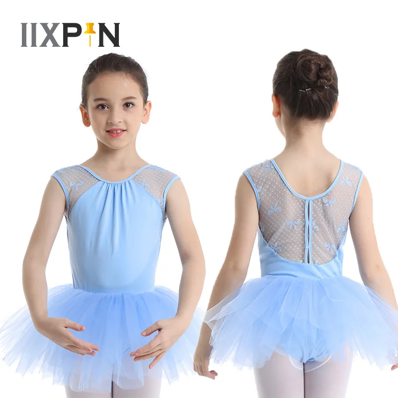 

IIXPIN Kids Girls Ballet Tutu Dress Sleeveless Lace Splice U-shaped Back Ballet Dance Gymnastics Leotard Tutu Dress For Girls