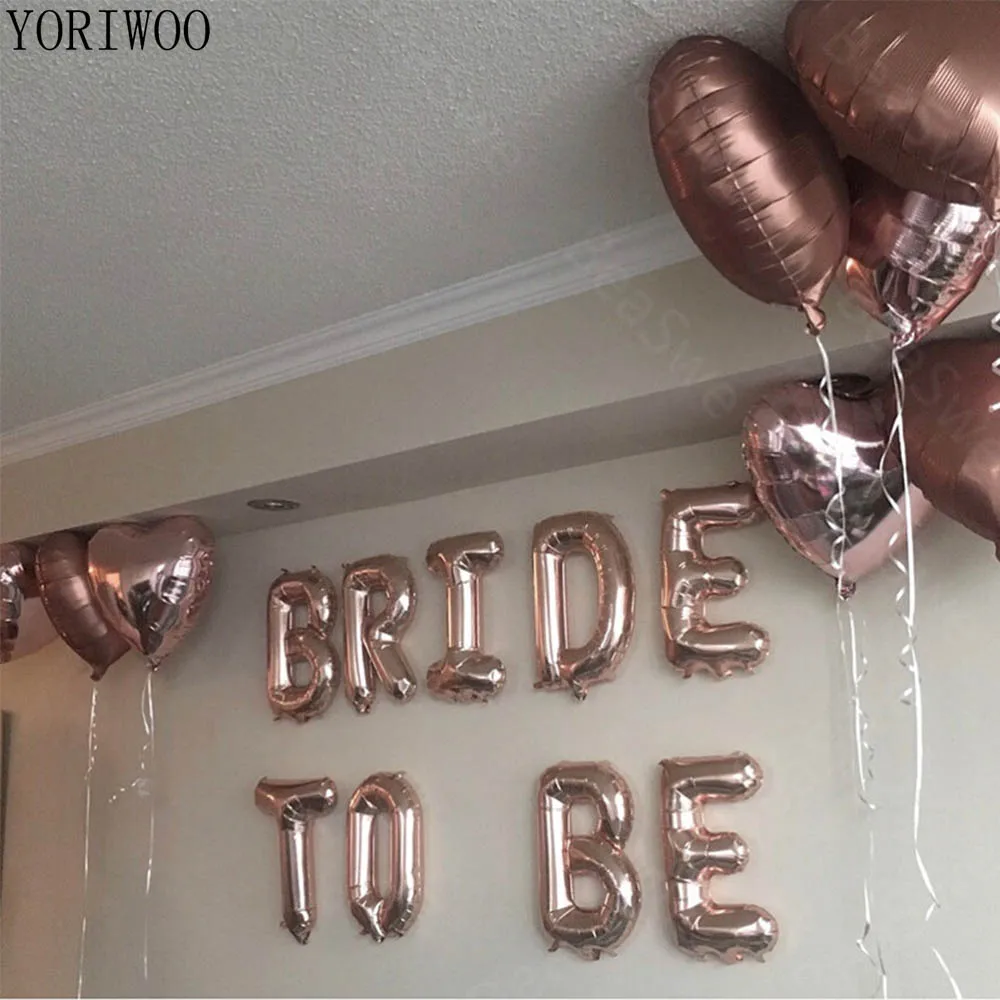 

YORIWOO Rose Gold Bride Ballons To Be Foil Letter Balloons Mr Mrs Wedding Bachelorette Party Decorations Hen Party Accessories