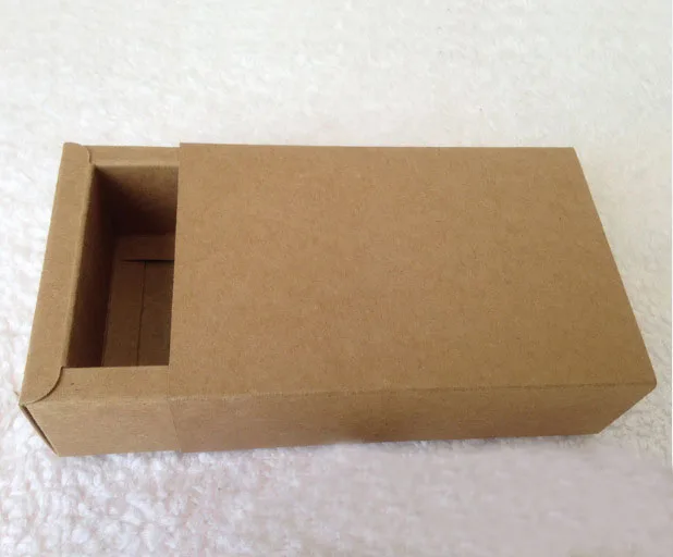 

500pcs Kraft Drawer paper Box for Gift\Handmade Soap\Crafts\Jewelry\Macarons Packing Brown Paper Boxes inner size 9*6*4