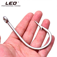LEO 2pc Deep Sea Ocean Fishing Hook For Big Fish Stainless Steel Fishhooks Shark Tuna Tarpon Florida Fly Jig Cod Fishing Product