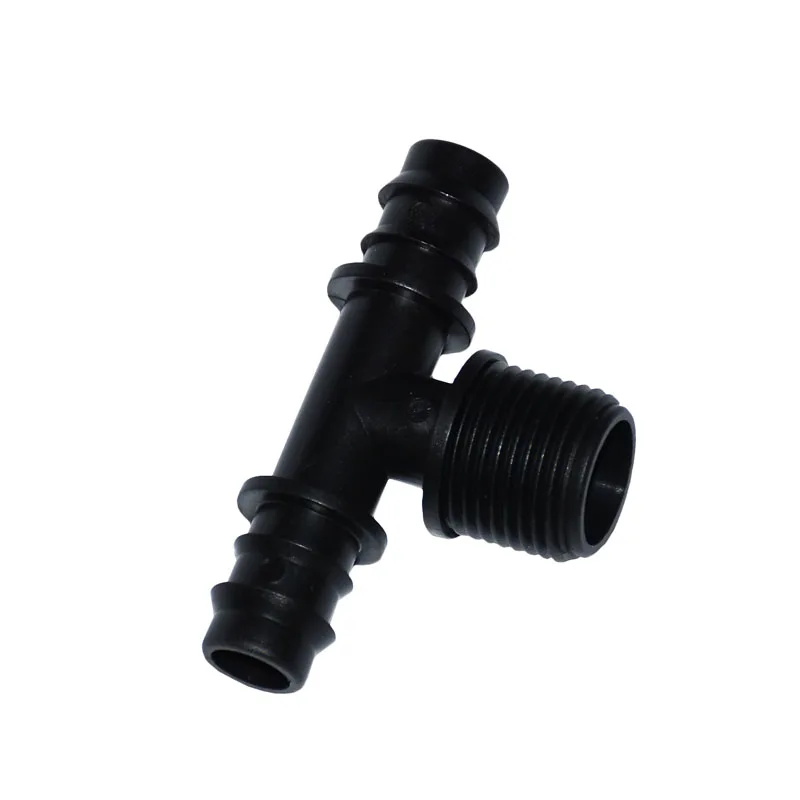 Male Thread 1/2 To The 1/2 Hose Tee Barb 16mm 2-Way Irrigation Connector Screw Male Connectors 5 Pcs