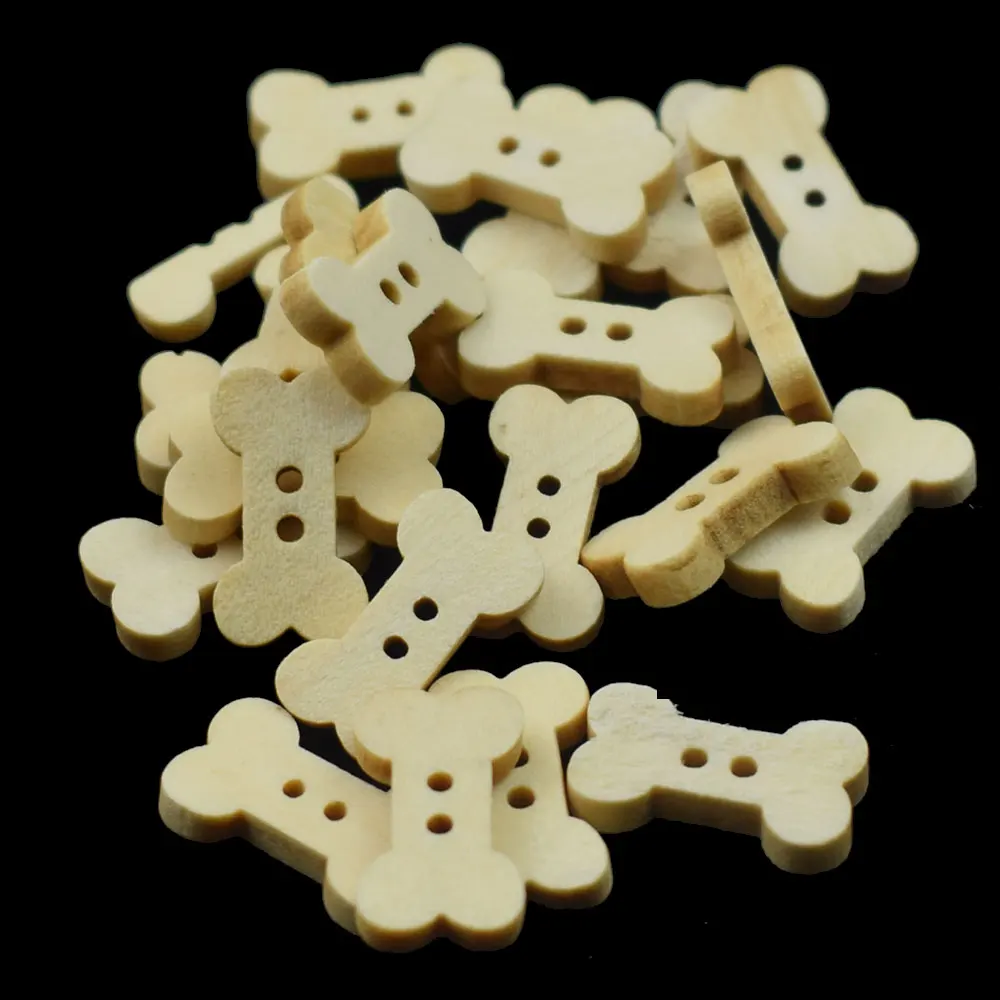 Wood Sewing Buttons for Crafts, 2 Holes, Bone, Natural Color, DIY, Scrapbooking Accessories, 100Pcs