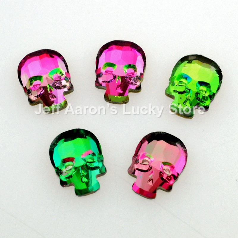 5 Pieces Beauty Flat Back Skull Head 3D Nail Art Decorations Rhinestone Charm Glitter Nails Jewelry Accessoires