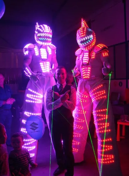 

Free Shipping LED Laser co2 robot suit costume / tron LED Light suit Halloween Costume Christmas Celebration Party Event