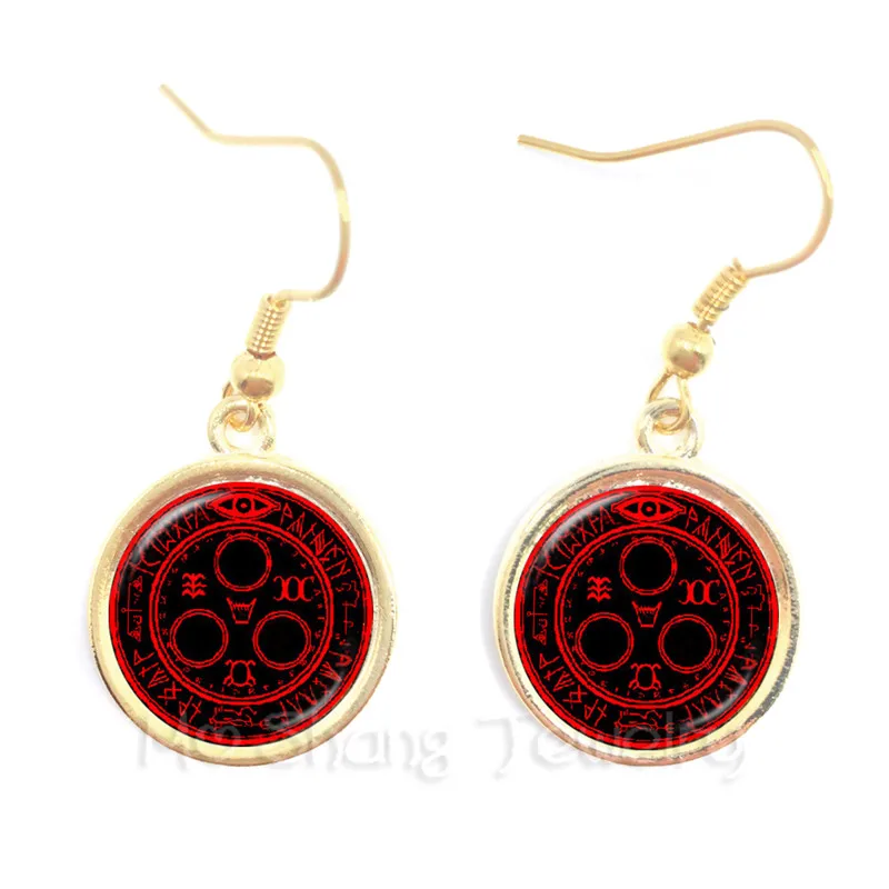 Teen Wolf Pattern Logo Glass Dome Earrings For Women Talisman And Treatment Of Injury FIT Religion Belief Souvenir