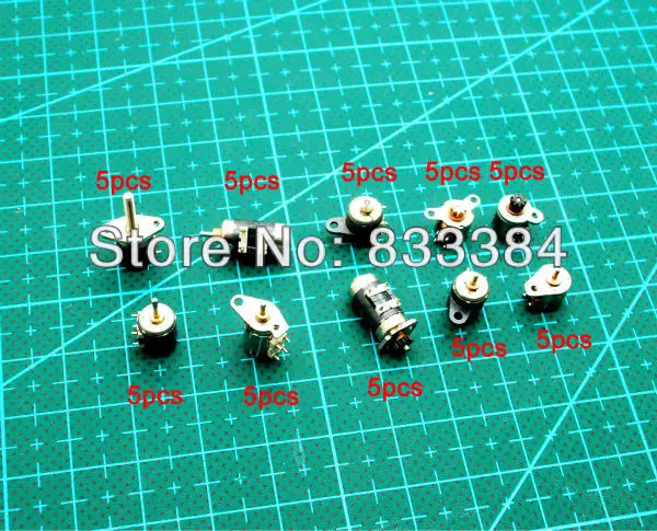 Top 50pcs 4 Wire 2 Phase micro stepper motor Miniature stepper motor Ten Types with Plastic Tool Box