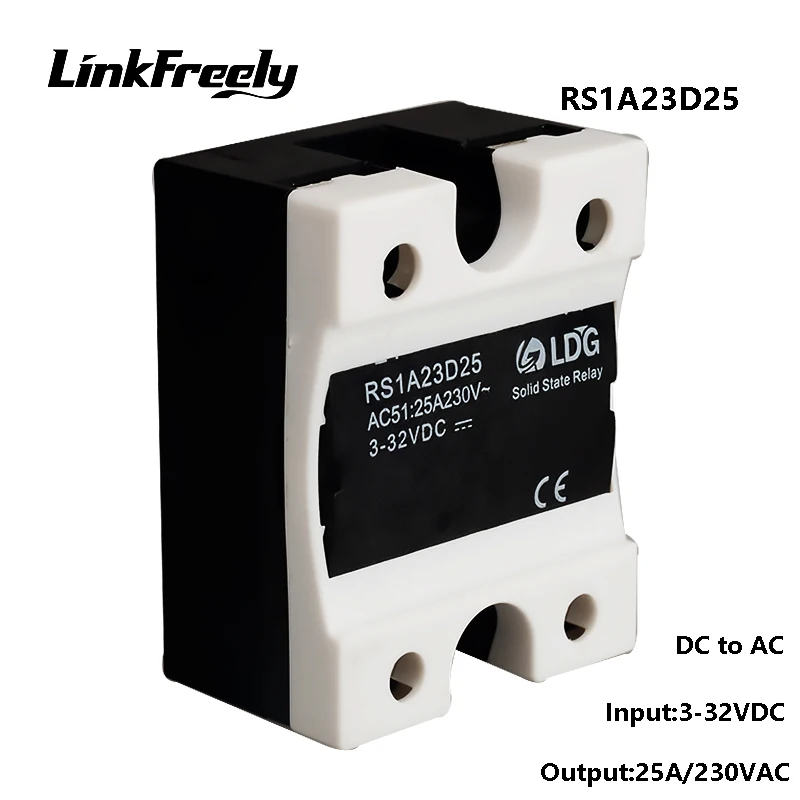 

RS1A23D25 10pcs Smart Triac Solid State Relay 25A 220V,Output 24-280VAC Input 3V 5V 12V 24V 32V DC AC SSR Relays Switch Board