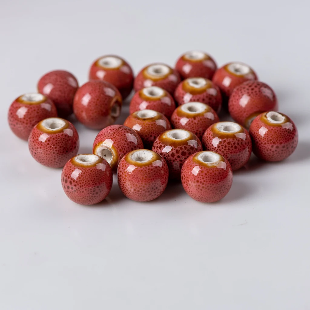 10# 40pcs China Ceramic Beads Not Hama  Not Glass Porcelain Bead For Jewelry Making 10mm  Beads #A309A