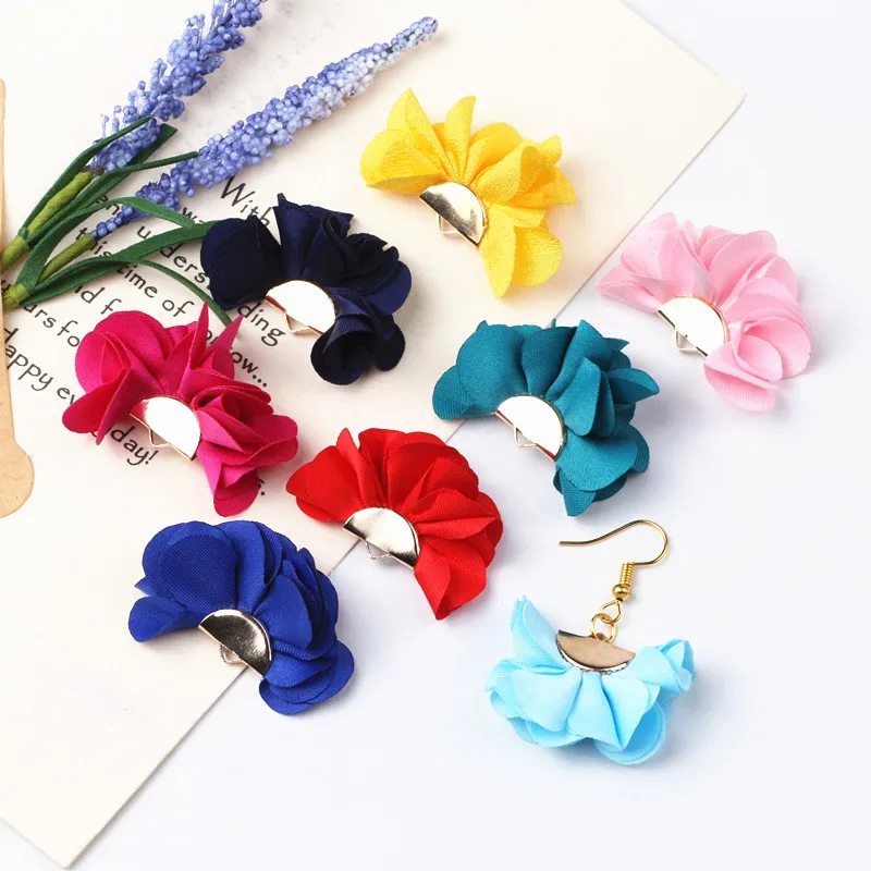 

100pcs Mixed Color Cloth Flower Tassel Charms Pendants Supplies Tassels For Necklace Bracelet Making Earring Accessories