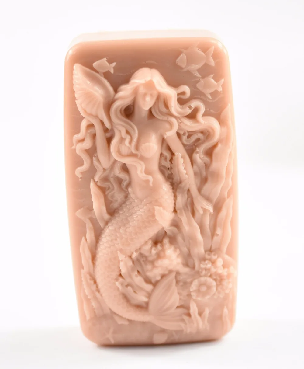 3D Sirena Muffa S531 Mestieri Arte Silicone Sapone 3D Muffa Muffe DIY Handmade Stampi Candela