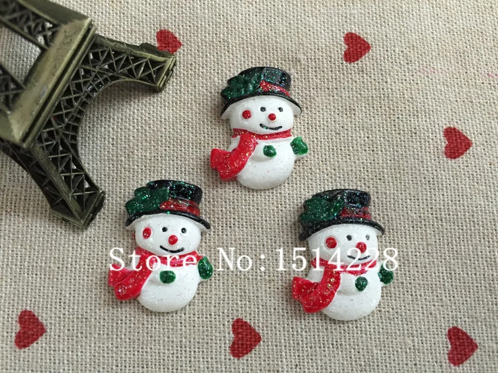 Mina Free shipping! Resin hot and kawaii Christmas snowman. Resin Flatback Cabochon for christmas decoration &gift, DIY.21*25mm