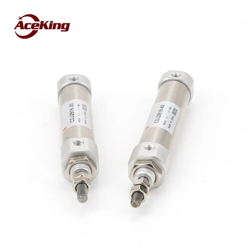 AceKing pen cylinder miniature stainless steel double acting single rod mini cdj2b 10/12/16-10/20/30/50/80/100 stroke cylinder image 5