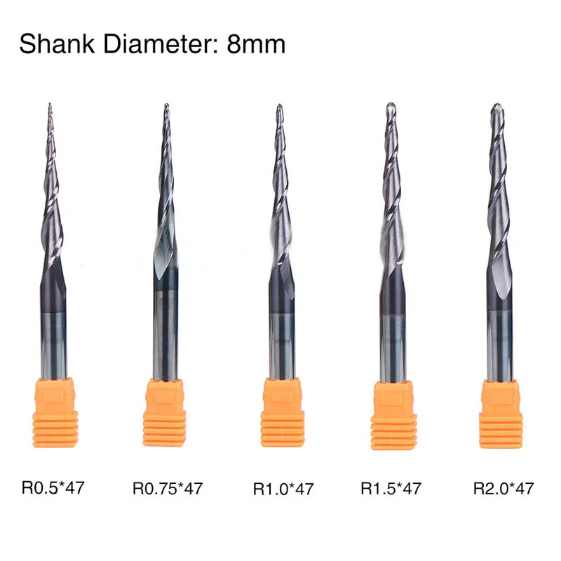 5 Stks/set Carbide Taps Radiusfrees Dia 8Mm Voor Cnc Machine Tool HRC55