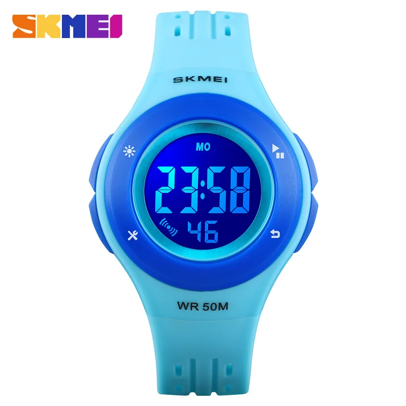 SKMEI-reloj electrónico Digital para niños, Relojes LED de estilo deportivo para niños, reloj de moda para niños, dibujos animados, resistente al