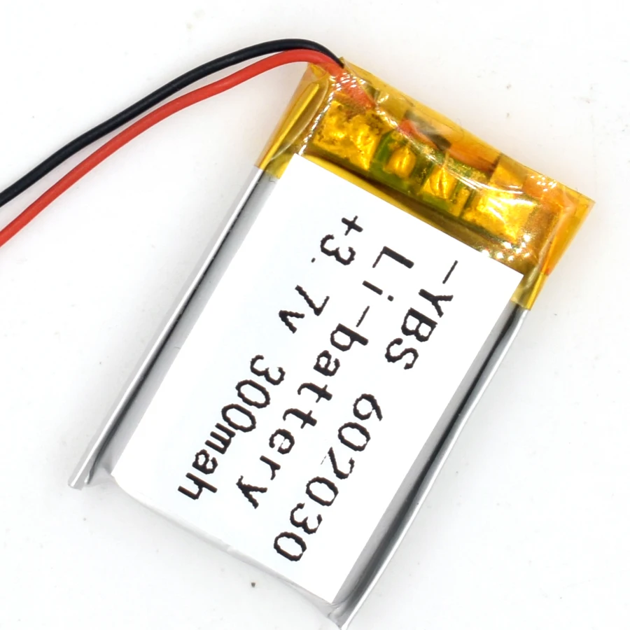 

50PCS 3.7V 300 mAh Li-Polymer Rechargeable Battery 602030 Li Po ion for GPS Bluetooth MP3 MP4 MP5 Watch 062030