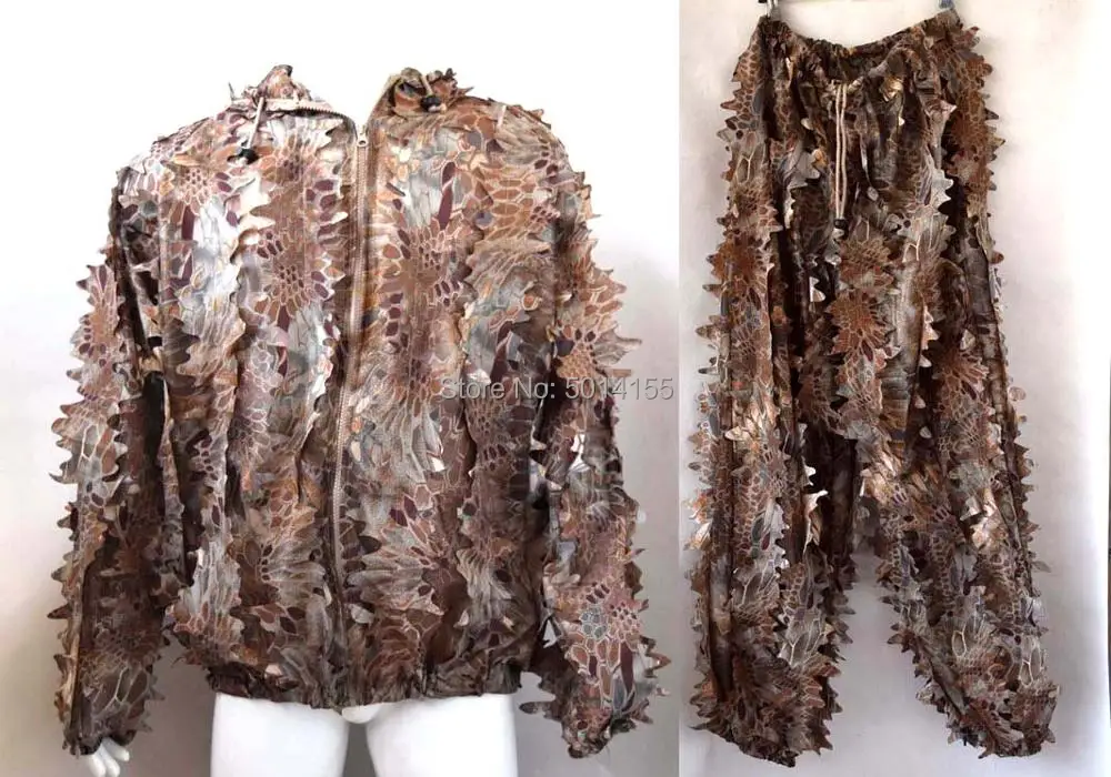 

3D Red BANSHEETM Leaf Python Camouflage Fast Dry Ghillie Suit Jacket+Pants