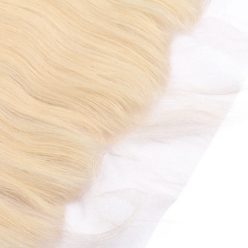 Na Beauty – Extensions de cheveux naturels brésiliens, couleur blond 613, 13x4, avec Lace Frontal Closure, Non Remy, pre-plucked, lots de 3