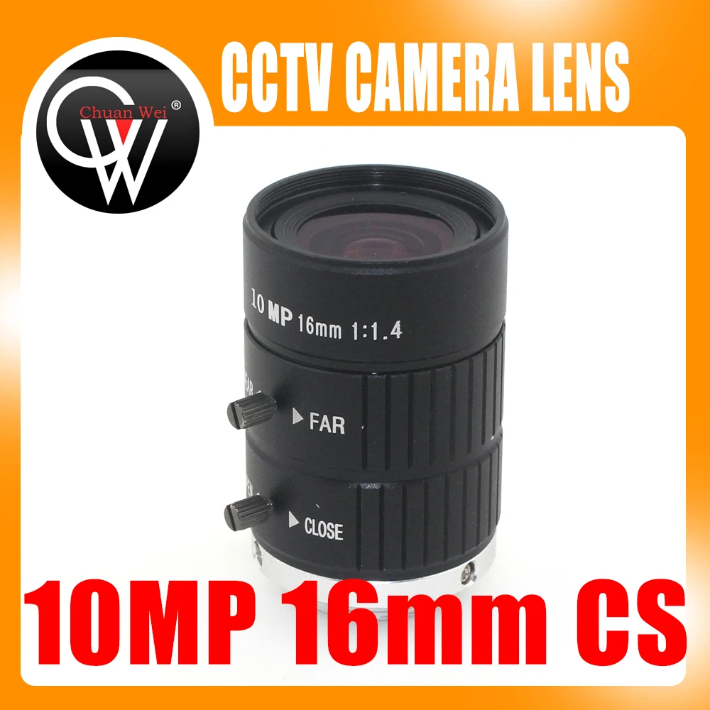 10MP 16mm lens HD Industrial Camera Fixed Manual IRIS Focus Zoom Lens C Mount CCTV Lens for CCTV Camera or Industrial Microscope