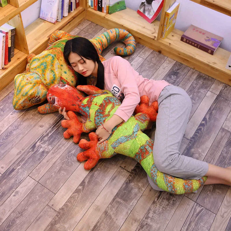 40-120cm Boy And Girl Birthday Lizards Doll Pillow Creative Personality Simulation Chameleon Plush Toy Gift For Children