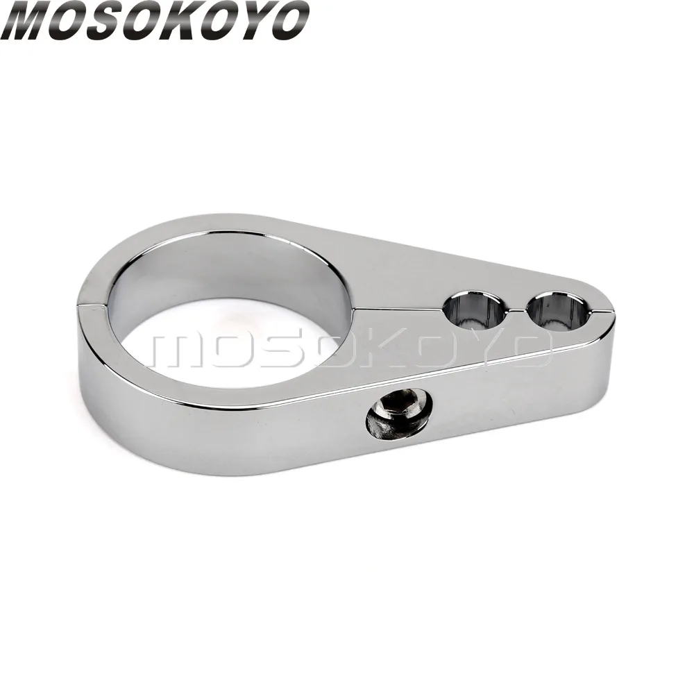 2X Chrome Motorcycle 32mm Brake Cable Clamp 1-1/4\