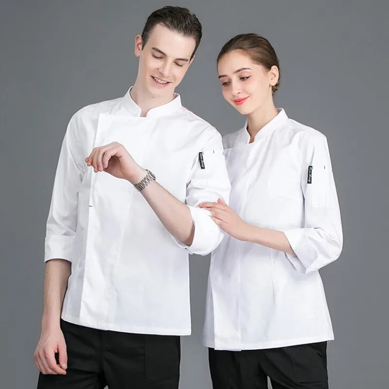 Uniforme de Chef d'hôtel, vêtements de travail de cuisine respirants à manches longues pour hommes et femmes, salopette de Service de restauration de Restaurant chinois H2013