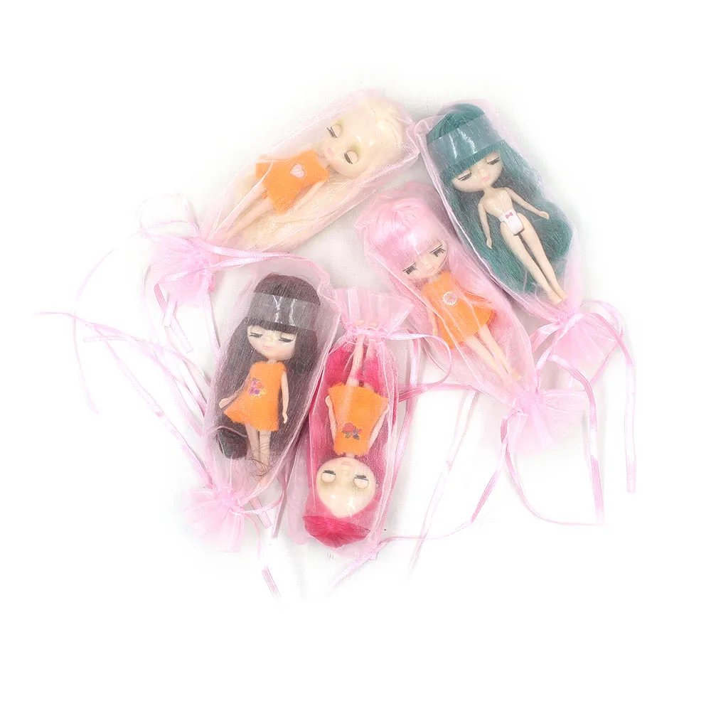 DBS Mini blyth doll colourful bangs hairs nude factory doll Suitable for diy change makeup 11cm fashion girl toys