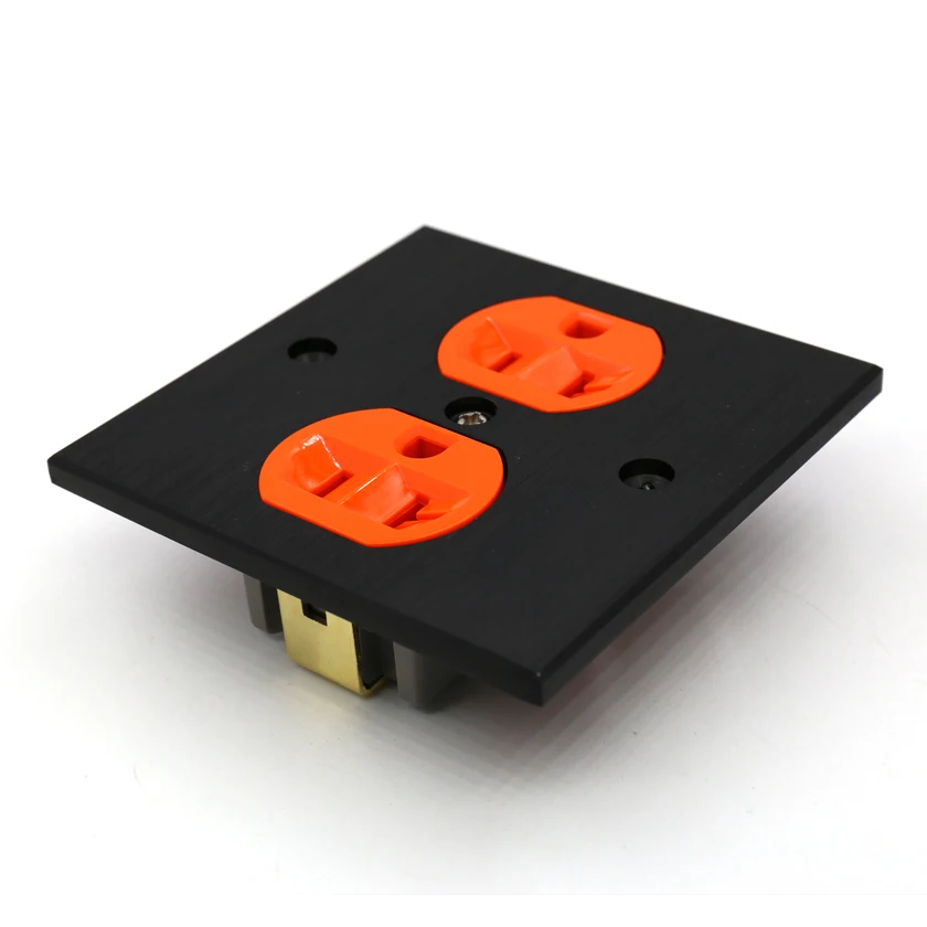 HI-End Koper US AC Duplex Vergaarbak Outlet Socket Distributeur HiFi Oranje kleur