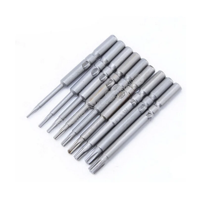 9Pcs 5MM Round Magnetic Torx Screwdriver Bits Set 801 Shank Electric Screw Driver Air Bit Tools T5 T6 T7 T8 T9 T10 T15 T20 T25