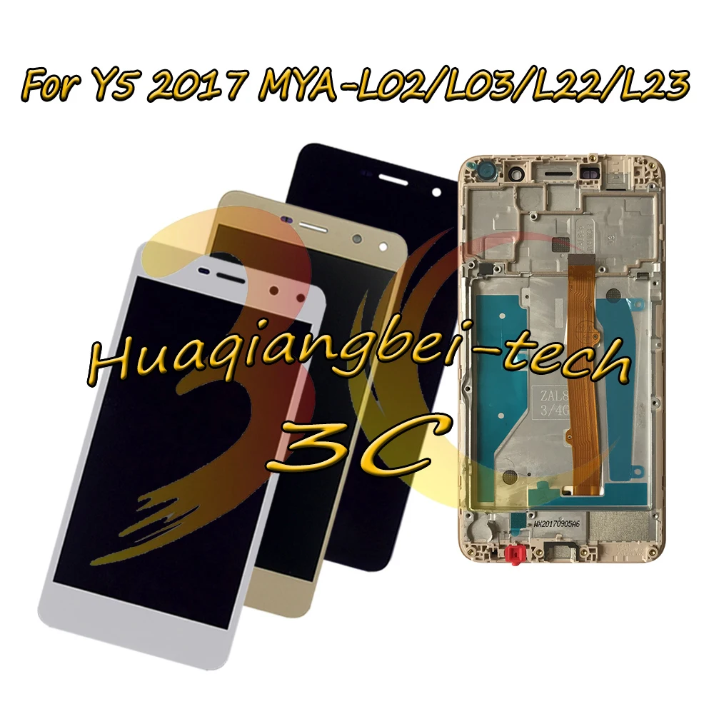 

5.0'' New For Huawei Y5 2017 MYA-L02 MYA-L03 MYA-L22 MYA-L23 Full LCD DIsplay + Touch Screen Digitizer Assembly + Frame Cover