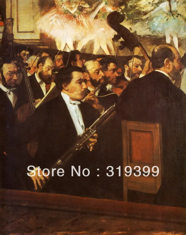 100% handmade Oil Painting Reproduction,The Orchestra of the Opera by edgar degas ,Free Shipping via FeDex /DHL,oil paintings