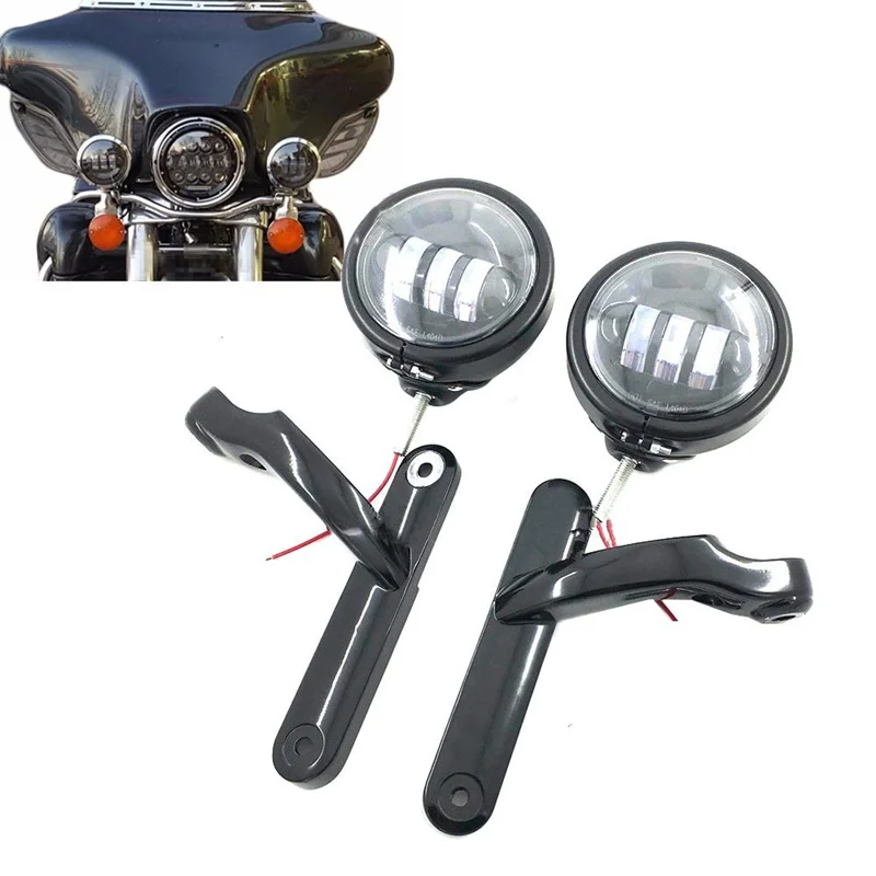 4.5 cali LED mijający światło punktowe pomocniczy 4-1/2 "uchwyt lampy do montażu kubełkowego na akcesoria miękka końcówka Harley