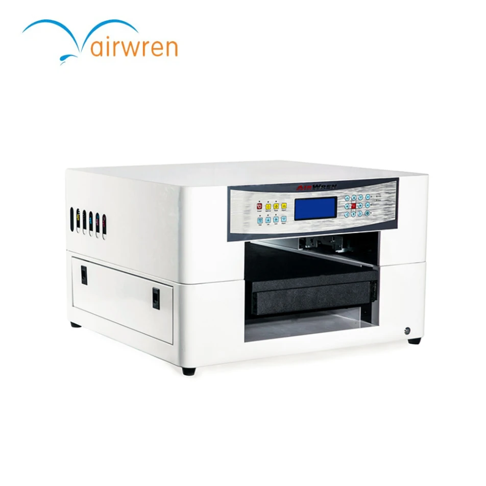 A3 Size UV Printer Available In Six Colors CMYKWW For Phone Case Cylinder Wood Glass Leather Metal Printing