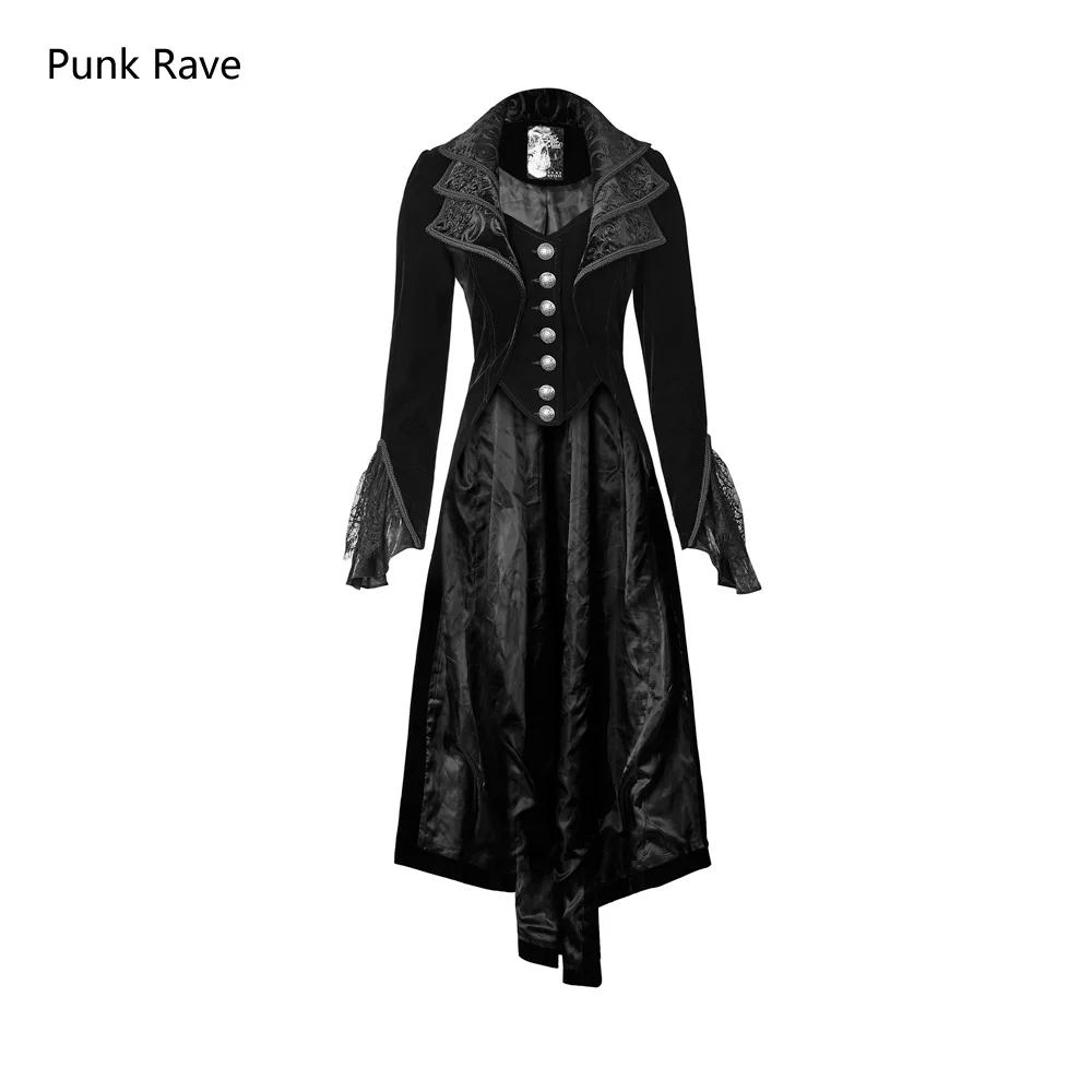 

New Punk Rave Fashion Black gothic jacket Rock cosplay Kera Steampunk women Coat y658