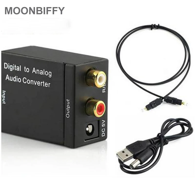 Digital to Analog Audio Converter Optical Fiber Toslink Coaxial Signal to RCA R/L Audio Decoder SPDIF ATV DAC Amplifier