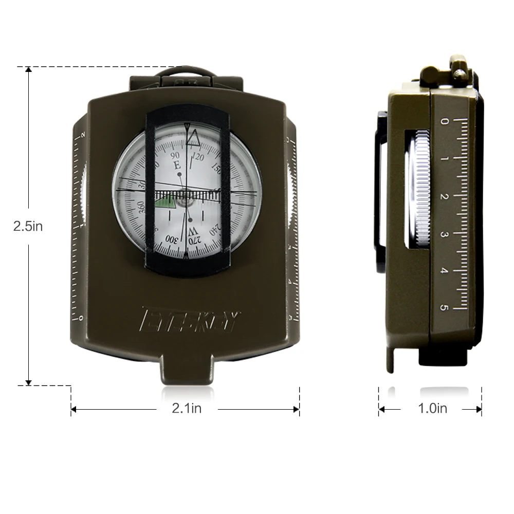 Military Lensatic Compass Eyeskey Survival Military Compass Hiking Outdoor Camping Equipment Geological Compass Compact Scale