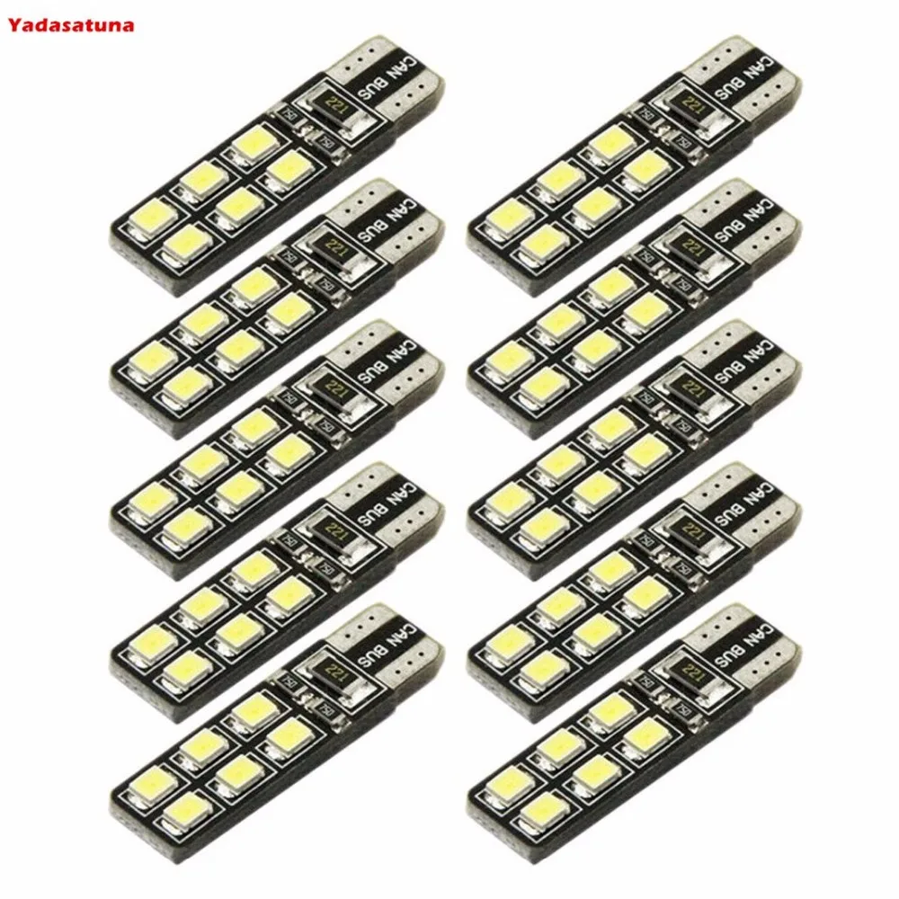 10x T10 Canbus W5W 2835 12SMD Auto Vsshicule Ampoule LED Voiture Lampe 194 168 Blanc Pur