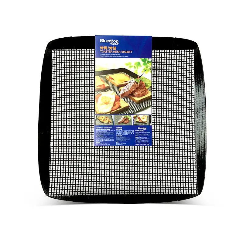 Bluedrop PTFE crispy basket Sub roll bread bakery mesh tray non stick woven glass toaster basket speed oven baking tray BBQ tool