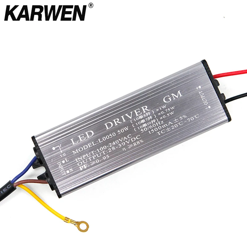 NEW LED Drive 10W 20W 30W 50W LED Driver Adapter Transformer AC85V-265V to DC22-38V Switch Power Supply IP67 For Floodligh