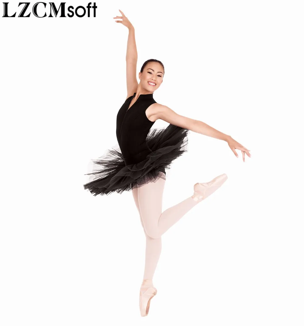 Lzcmsoft Zip Phía Trước Xe Tăng Leotard Thể Dục Dụng Cụ Bé Gái Giả Cổ Leotards Nylon Váy Múa Leotards Thun Không Tay Dancewear Top