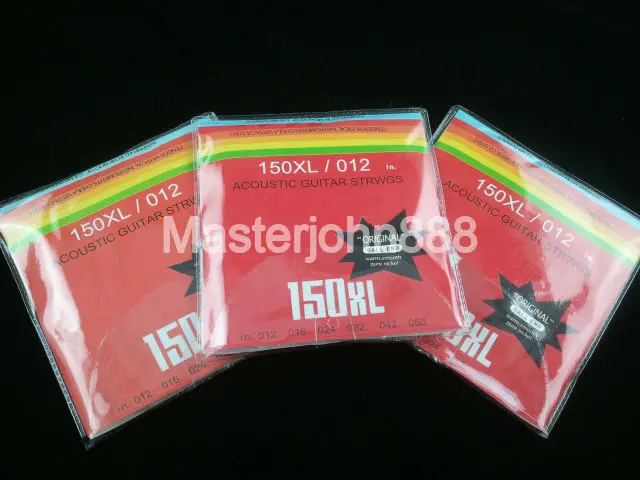 3 Sets of 150XL Acoustic Guitar Strings 1st-6th Strings 012-053 in. Wholesales Free Shippng