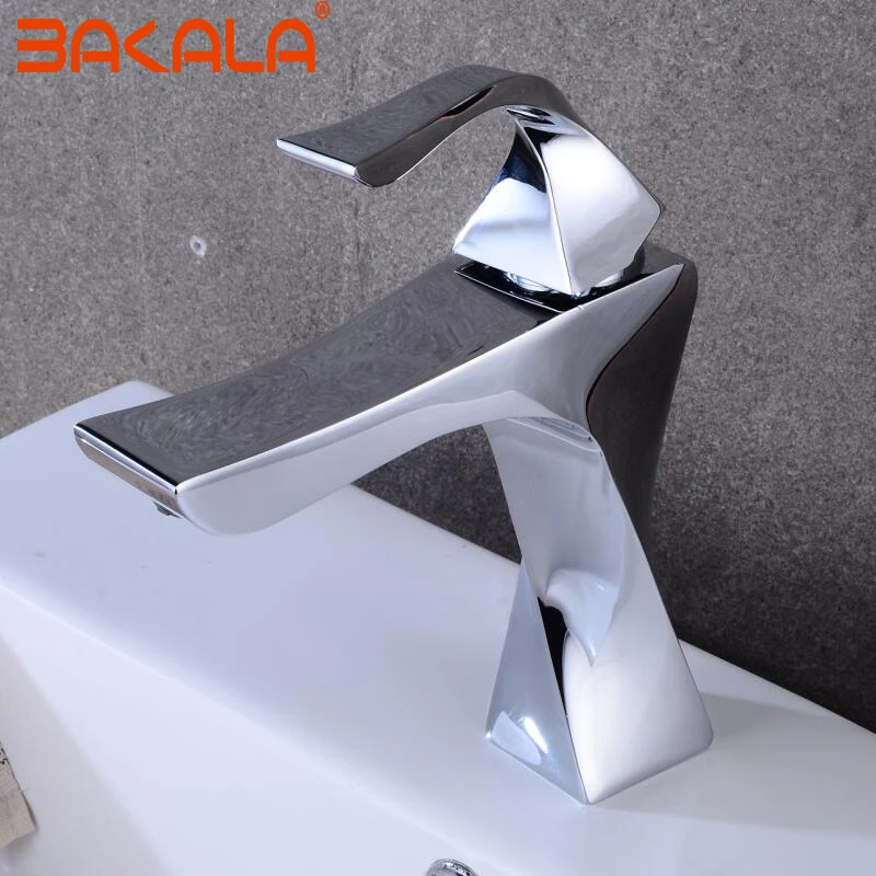 Imagem -04 - Bakala Novo Banheiro Lavatório Torneira de Bronze Sanitários Ware Torneira da Bacia Água Quente e Fria Mixer Personalidade Criativa