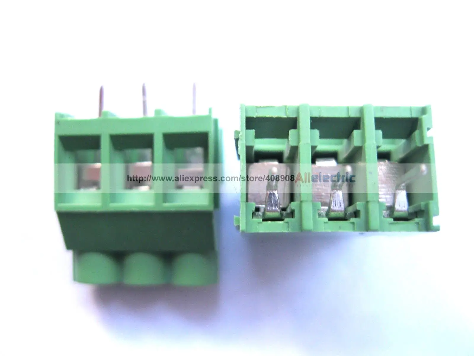 150 Pcs Green 3 Pin 6.35mm Screw Terminal Block Connector Wire Cage Type DC635