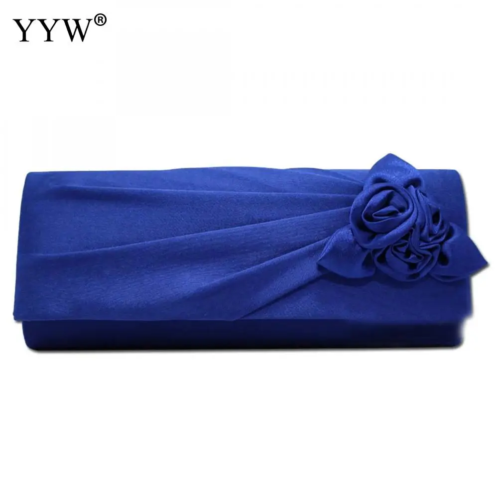 YYW Silk Women Evening Party Bags Clutch Beautiful Flower Shoulder Badg With Chain Luxury Handbags Purse Crossbody Bags Female