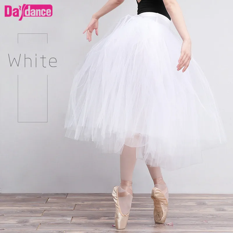 Long Ballet Tutu White Ballerina Tutus Women Lyrical Tulle Ballet Skirt With Underpants