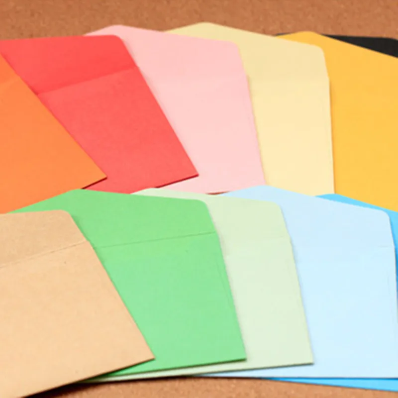 100pcs/set Vintage 11*8cm small colored Pearl blank mini paper envelopes wedding invitation envelope /gilt envelope/12 color